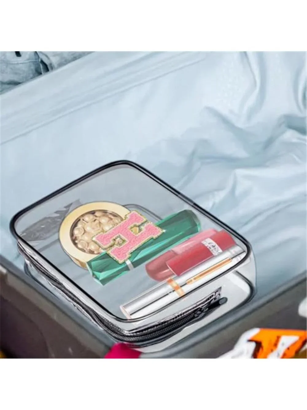 Clear TSA Approved Toiletry Bag Travel Makeup Cosmetic Organizer Zip Pouch PVC